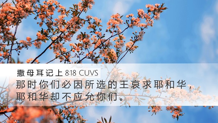 撒 母 耳 记 上 8:18 CUVS Desktop Wallpaper - 那 时 你 们 必 因 所 选 的 王 哀 求 - Desktop Bible Verse Wallpaper