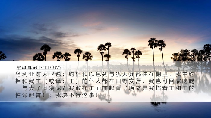 撒 母 耳 记 下 11:11 CUVS Bible Verse Image