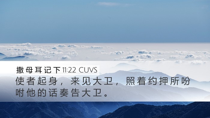 撒 母 耳 记 下 11:22 CUVS Desktop Wallpaper - 使 者 起 身 ， 来 见 大 卫 ， 照 着 - Desktop Bible Verse Wallpaper