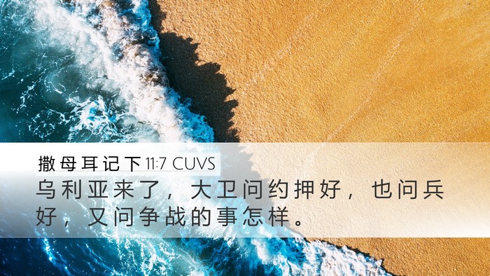 撒 母 耳 记 下 11:7 CUVS Desktop Wallpaper - 乌 利 亚 来 了 ， 大 卫 问 约 押 好 - Desktop Bible Verse Wallpaper