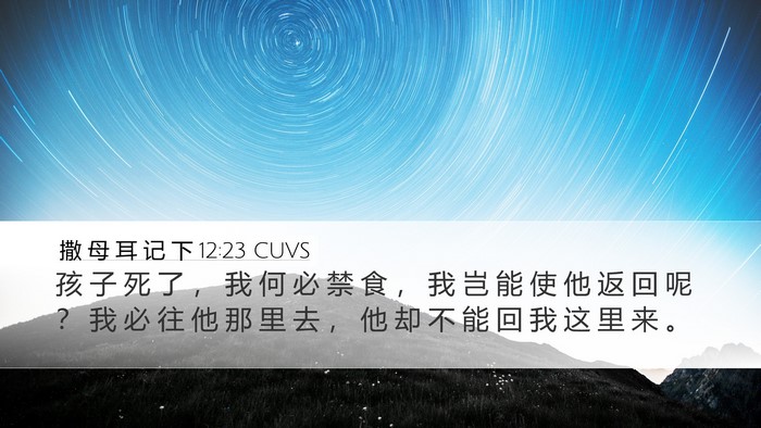 撒 母 耳 记 下 12:23 CUVS Desktop Wallpaper - 孩 子 死 了 ， 我 何 必 禁 食 ， 我 - Desktop Bible Verse Wallpaper
