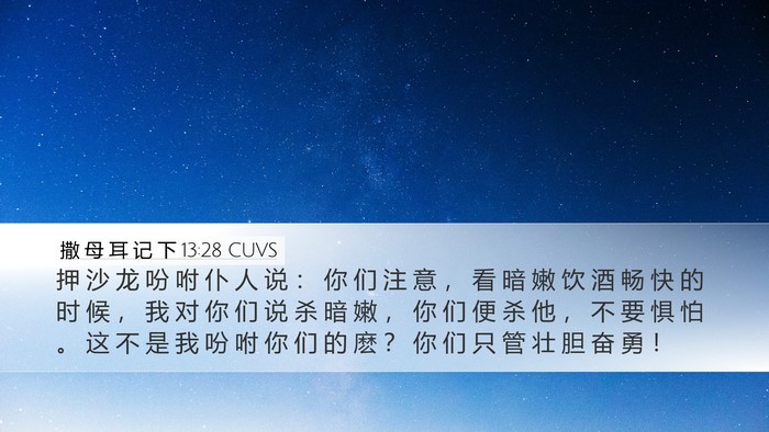 撒 母 耳 记 下 13:28 CUVS Bible Verse Image
