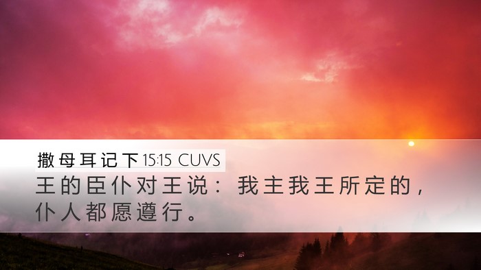 撒 母 耳 记 下 15:15 CUVS Desktop Wallpaper - 王 的 臣 仆 对 王 说 ： 我 主 我 王 - Desktop Bible Verse Wallpaper