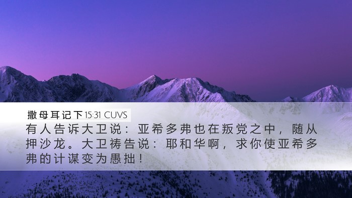 撒 母 耳 记 下 15:31 CUVS Bible Verse Image