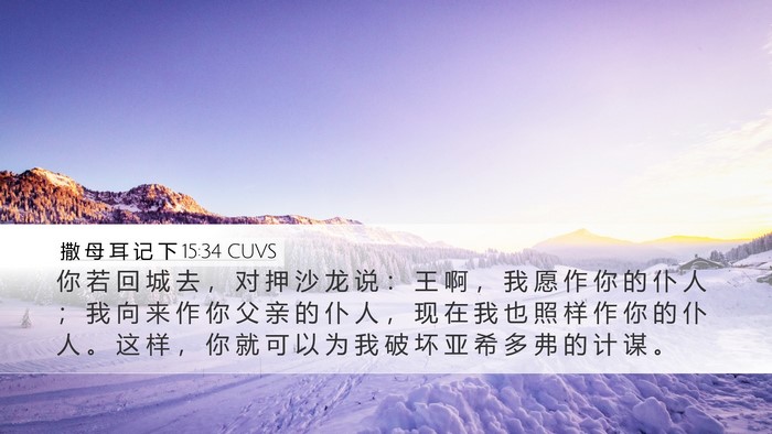 撒 母 耳 记 下 15:34 CUVS Bible Verse Image