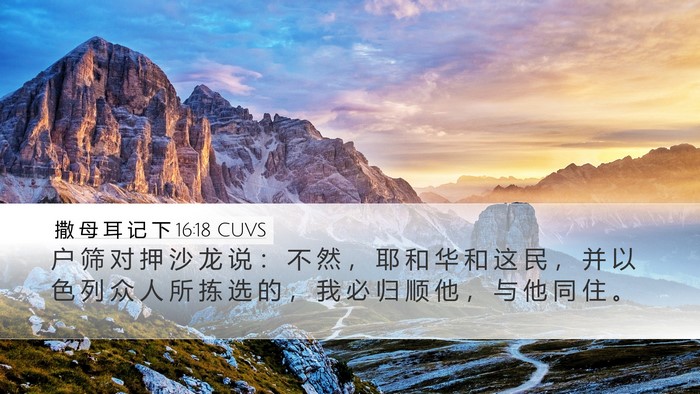 撒 母 耳 记 下 16:18 CUVS Desktop Wallpaper - 户 筛 对 押 沙 龙 说 ： 不 然 ， 耶 - Desktop Bible Verse Wallpaper