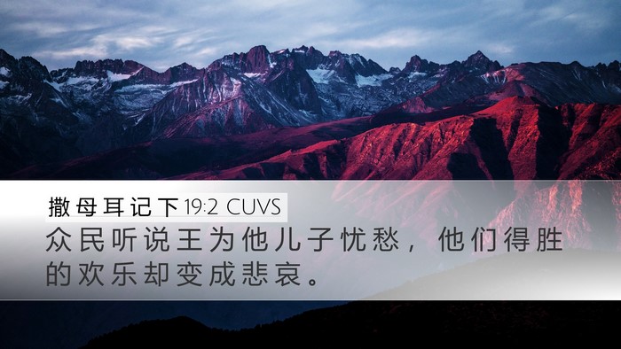撒 母 耳 记 下 19:2 CUVS Desktop Wallpaper - 众 民 听 说 王 为 他 儿 子 忧 愁 ， - Desktop Bible Verse Wallpaper