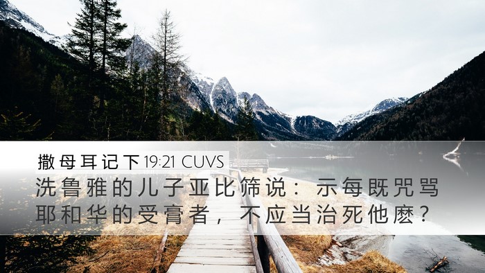 撒 母 耳 记 下 19:21 CUVS Bible Verse Image