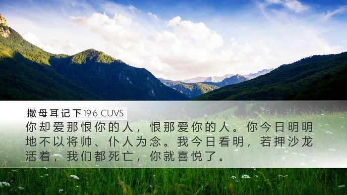 撒 母 耳 记 下 19:6 CUVS Bible Verse Image