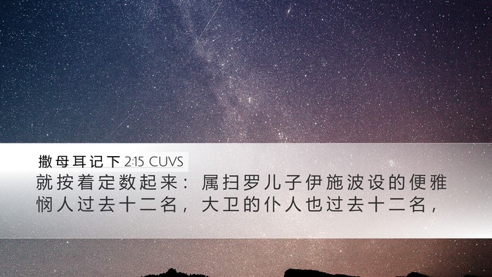 撒 母 耳 记 下 2:15 CUVS Desktop Wallpaper - 就 按 着 定 数 起 来 ： 属 扫 罗 儿 - Desktop Bible Verse Wallpaper