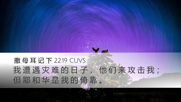 撒 母 耳 记 下 22:19 CUVS Bible Verse Image