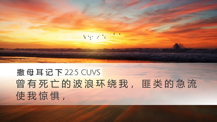 撒 母 耳 记 下 22:5 CUVS Bible Verse Image