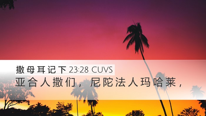 撒 母 耳 记 下 23:28 CUVS Bible Verse Image