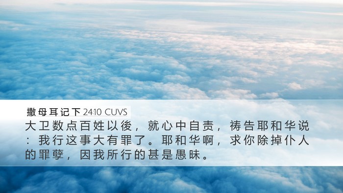 撒 母 耳 记 下 24:10 CUVS Bible Verse Image