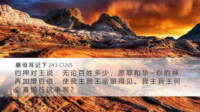 撒 母 耳 记 下 24:3 CUVS Bible Verse Image