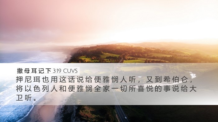 撒 母 耳 记 下 3:19 CUVS Desktop Wallpaper - 押 尼 珥 也 用 这 话 说 给 便 雅 悯 - Desktop Bible Verse Wallpaper