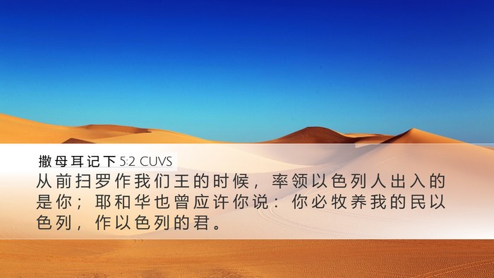 撒 母 耳 记 下 5:2 CUVS Bible Verse Image
