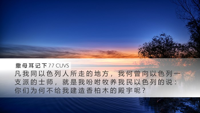 撒 母 耳 记 下 7:7 CUVS Bible Verse Image