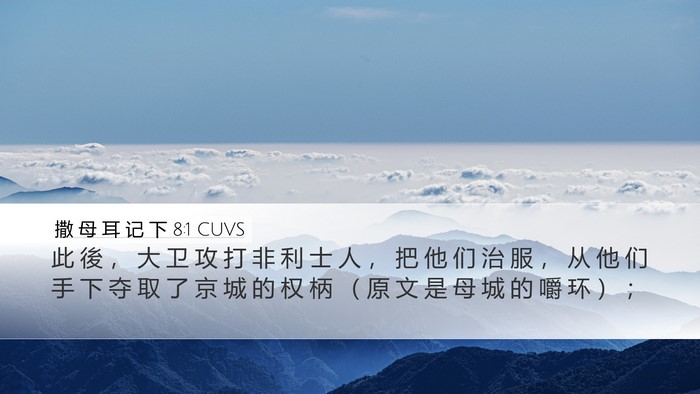 撒 母 耳 记 下 8:1 CUVS Bible Verse Image