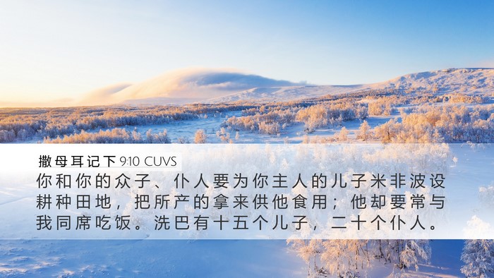 撒 母 耳 记 下 9:10 CUVS Bible Verse Image