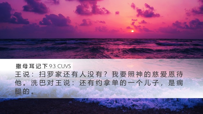 撒 母 耳 记 下 9:3 CUVS Bible Verse Image