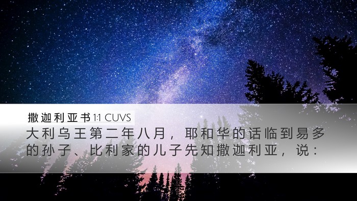 撒 迦 利 亚 书 1:1 CUVS Bible Verse Image