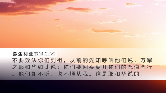 撒 迦 利 亚 书 1:4 CUVS Bible Verse Image