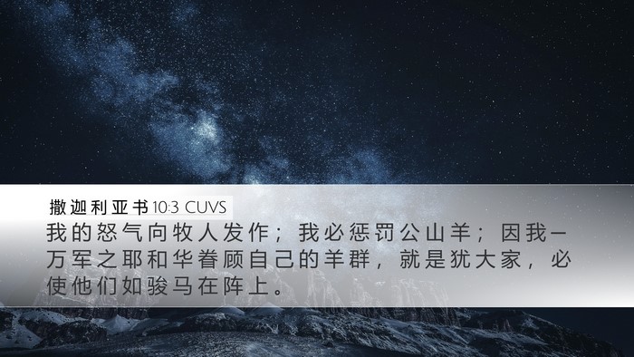 撒 迦 利 亚 书 10:3 CUVS Bible Verse Image