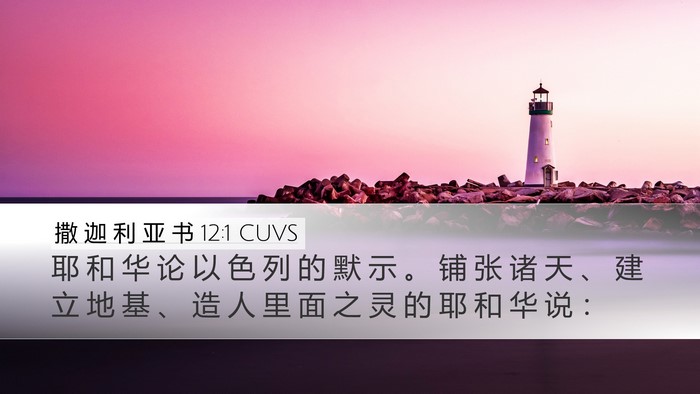 撒 迦 利 亚 书 12:1 CUVS Bible Verse Image