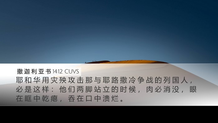 撒 迦 利 亚 书 14:12 CUVS Bible Verse Image
