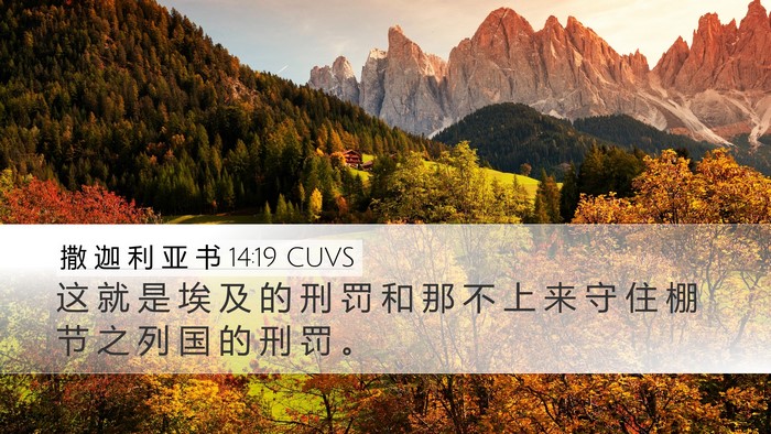 撒 迦 利 亚 书 14:19 CUVS Desktop Wallpaper - 这 就 是 埃 及 的 刑 罚 和 那 不 上 - Desktop Bible Verse Wallpaper