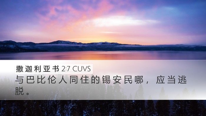 撒 迦 利 亚 书 2:7 CUVS Bible Verse Image