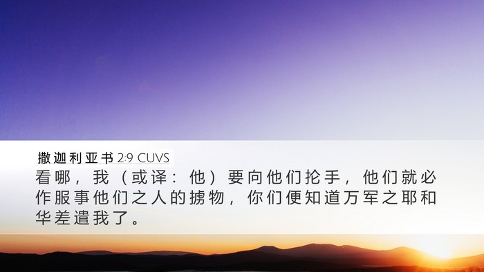 撒 迦 利 亚 书 2:9 CUVS Bible Verse Image