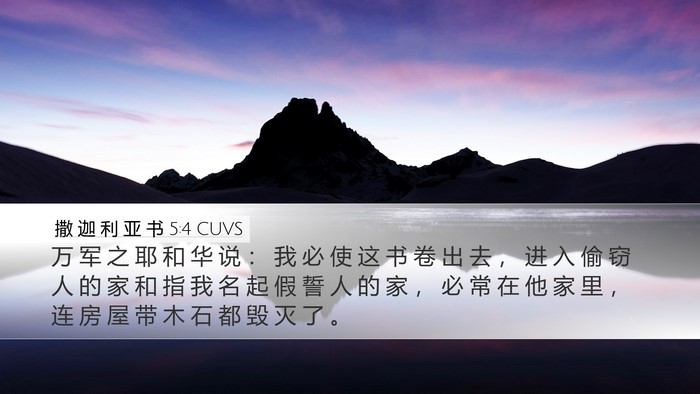 撒 迦 利 亚 书 5:4 CUVS Bible Verse Image
