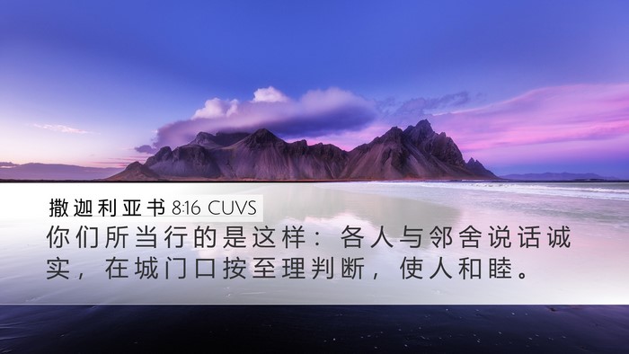 撒 迦 利 亚 书 8:16 CUVS Bible Verse Image