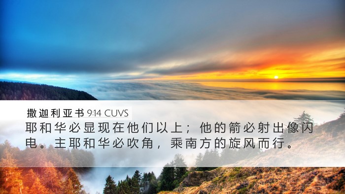 撒 迦 利 亚 书 9:14 CUVS Bible Verse Image