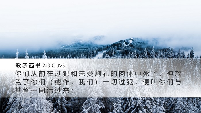 歌 罗 西 书 2:13 CUVS Bible Verse Image