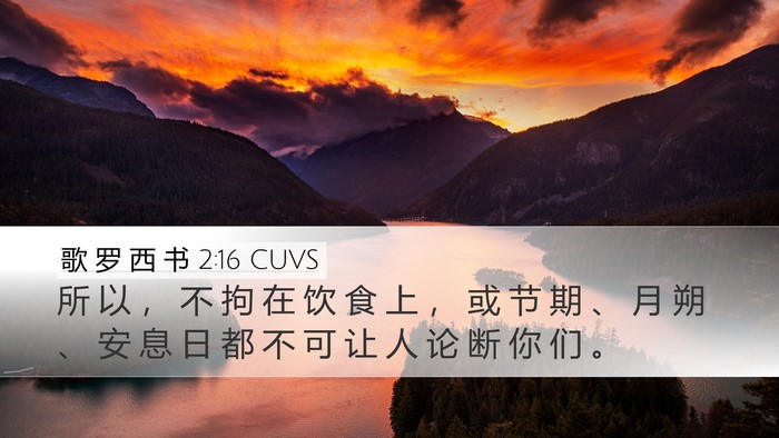 歌 罗 西 书 2:16 CUVS Bible Verse Image