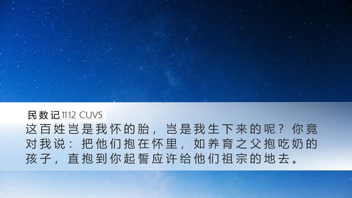 民 数 记 11:12 CUVS Desktop Wallpaper - 这 百 姓 岂 是 我 怀 的 胎 ， 岂 是 - Desktop Bible Verse Wallpaper