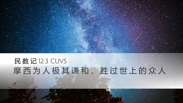 民 数 记 12:3 CUVS Bible Verse Image