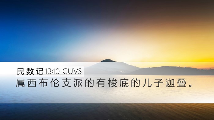 民 数 记 13:10 CUVS Desktop Wallpaper - 属 西 布 伦 支 派 的 有 梭 底 的 儿 - Desktop Bible Verse Wallpaper