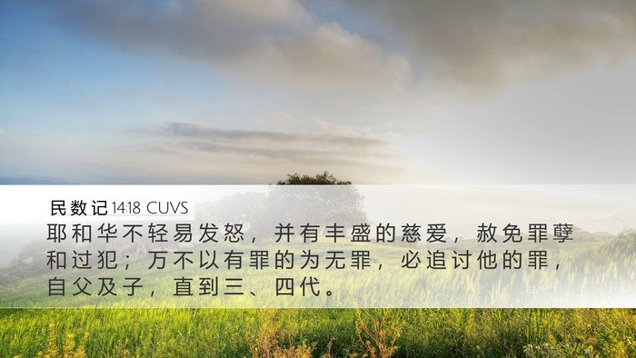 民 数 记 14:18 CUVS Bible Verse Image