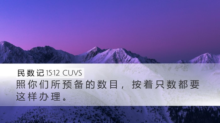民 数 记 15:12 CUVS Desktop Wallpaper - 照 你 们 所 预 备 的 数 目 ， 按 着 - Desktop Bible Verse Wallpaper