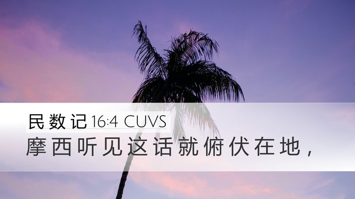 民 数 记 16:4 CUVS Bible Verse Image