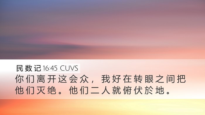 民 数 记 16:45 CUVS Bible Verse Image