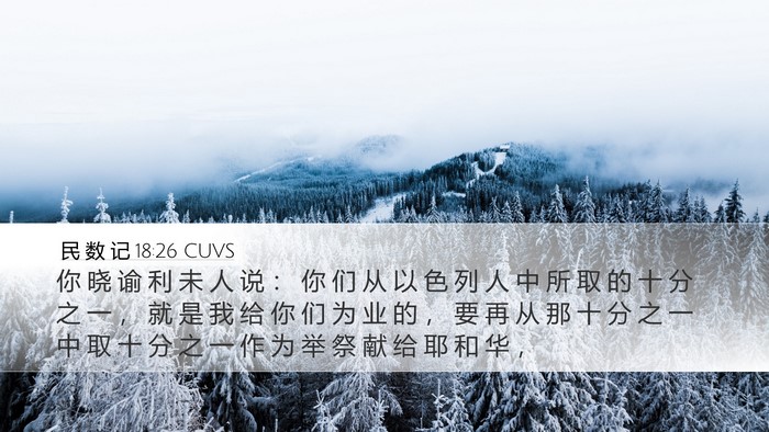 民 数 记 18:26 CUVS Desktop Wallpaper - 你 晓 谕 利 未 人 说 ： 你 们 从 以 - Desktop Bible Verse Wallpaper