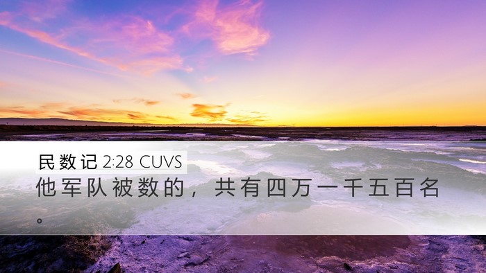 民 数 记 2:28 CUVS Desktop Wallpaper - 他 军 队 被 数 的 ， 共 有 四 万 一 - Desktop Bible Verse Wallpaper