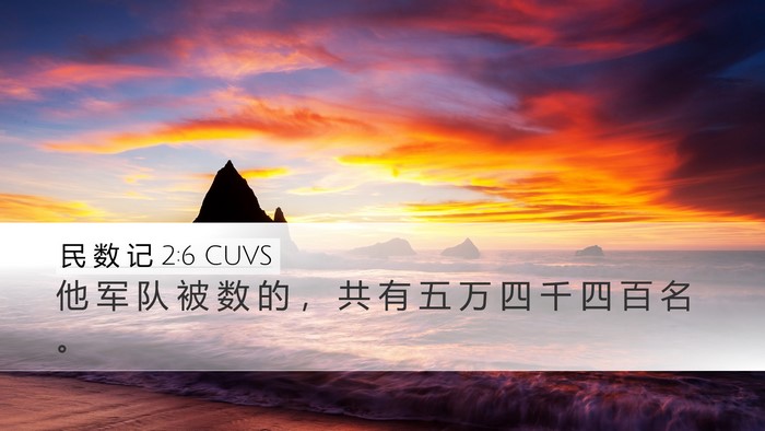民 数 记 2:6 CUVS Desktop Wallpaper - 他 军 队 被 数 的 ， 共 有 五 万 四 - Desktop Bible Verse Wallpaper