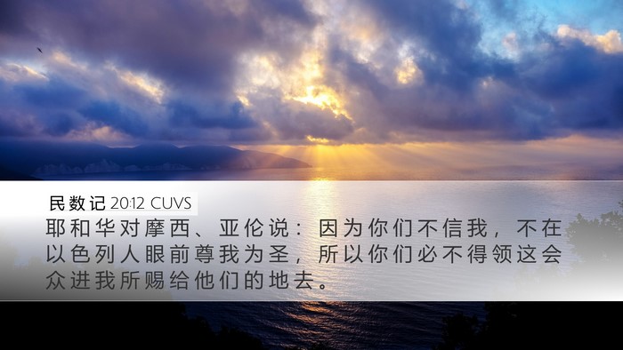 民 数 记 20:12 CUVS Bible Verse Image