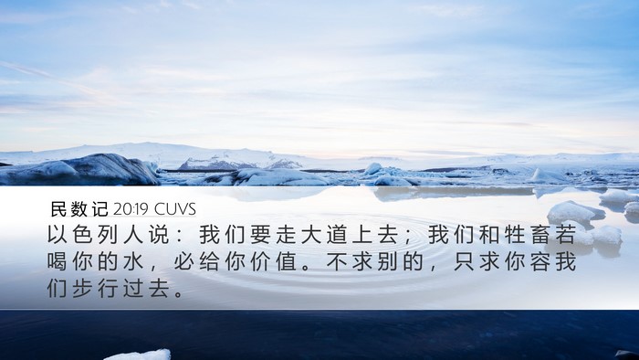 民 数 记 20:19 CUVS Desktop Wallpaper - 以 色 列 人 说 ： 我 们 要 走 大 道 - Desktop Bible Verse Wallpaper
